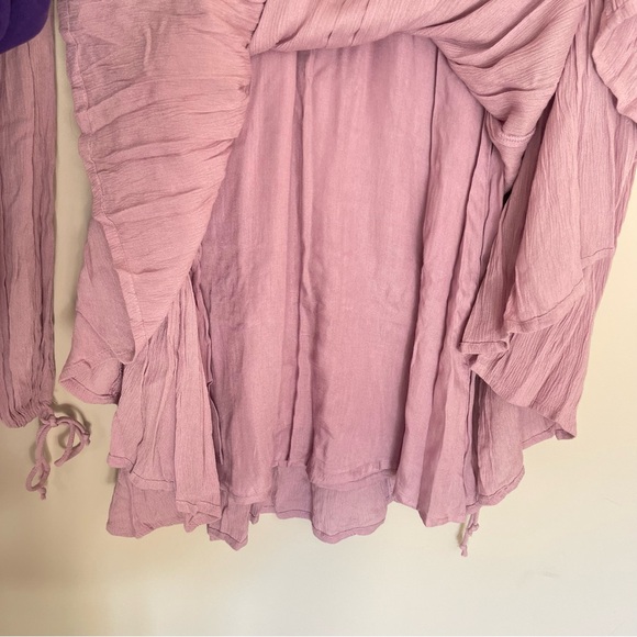 NWOT Free People $148 'Dusk Till Dawn' Embroidered Mini Dress Mauve Size 2 - Picture 8 of 12